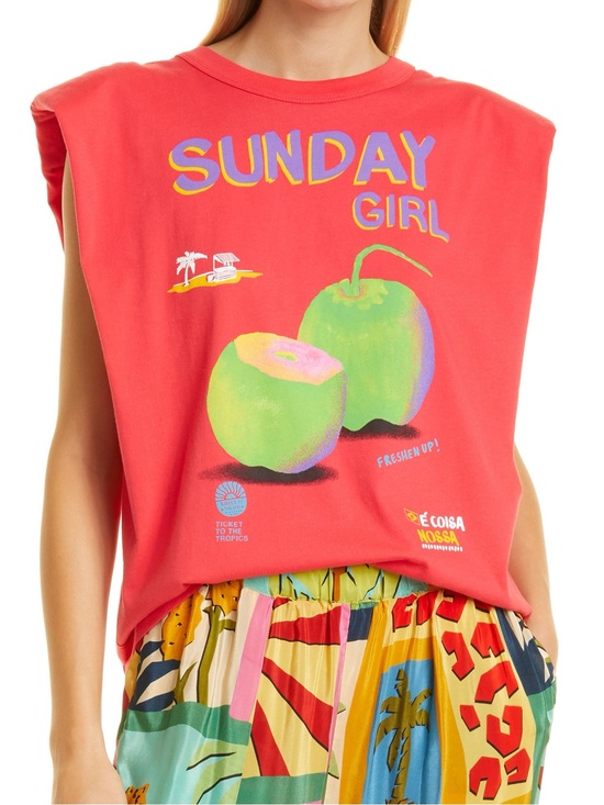 FARM Rio Tops - FARM Rio Sunday Girl Graphic Tee